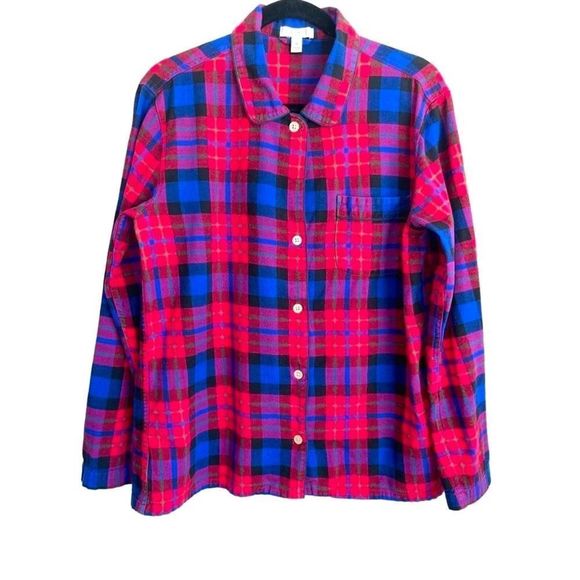 J. Crew Classic Plaid Flannel Lounge Shirt - Picture 1 of 10